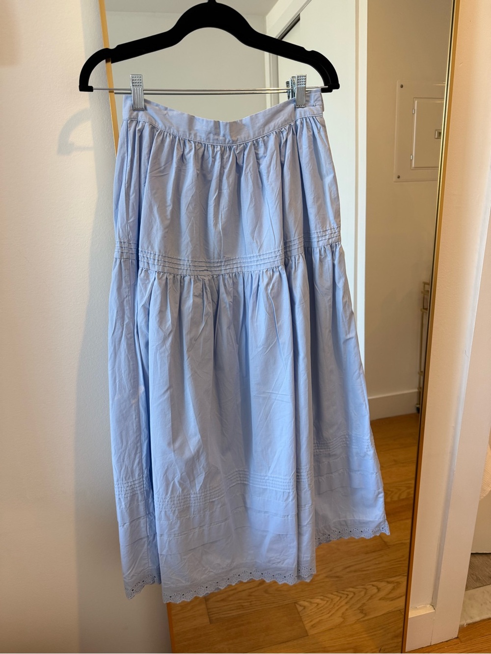 O.p.t blue Beth cotton midi skirt